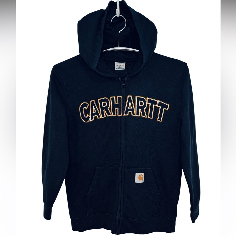 Carhartt Kids Charcoal Full Zip-Up Hoodie, Youth Size 10/12